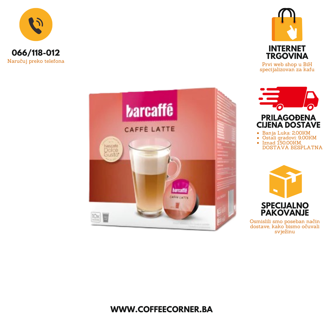Dolce Gusto Barcaffe Caffe Latte kapsule 10/1
