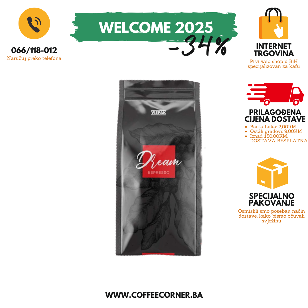 Premium Espresso Dream kafa, 1kg