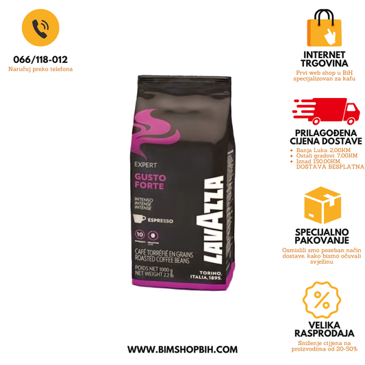 Premium Lavazza kafa u zrnu Gusto Forte, 1 kg BIM SHOP BiH