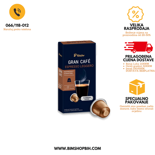 Tchibo Gran Cafe Espresso Legero Nespresso kompatibilne kapsule BIM SHOP