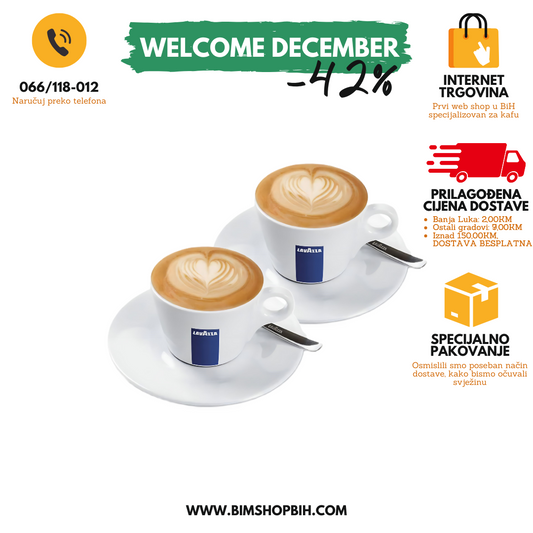 Set 2x Lavazza šoljica sa tanjirićem za cappuccino, 180 ml