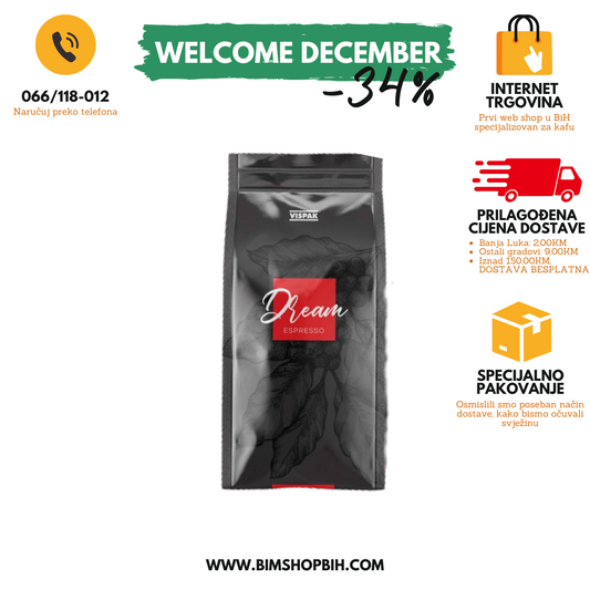 Premium Espresso Vispak Dream kafa, 1kg BIM SHOP