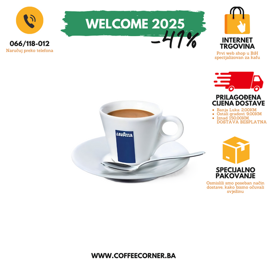 Lavazza šoljica sa tanjirićem za espresso, 70ml